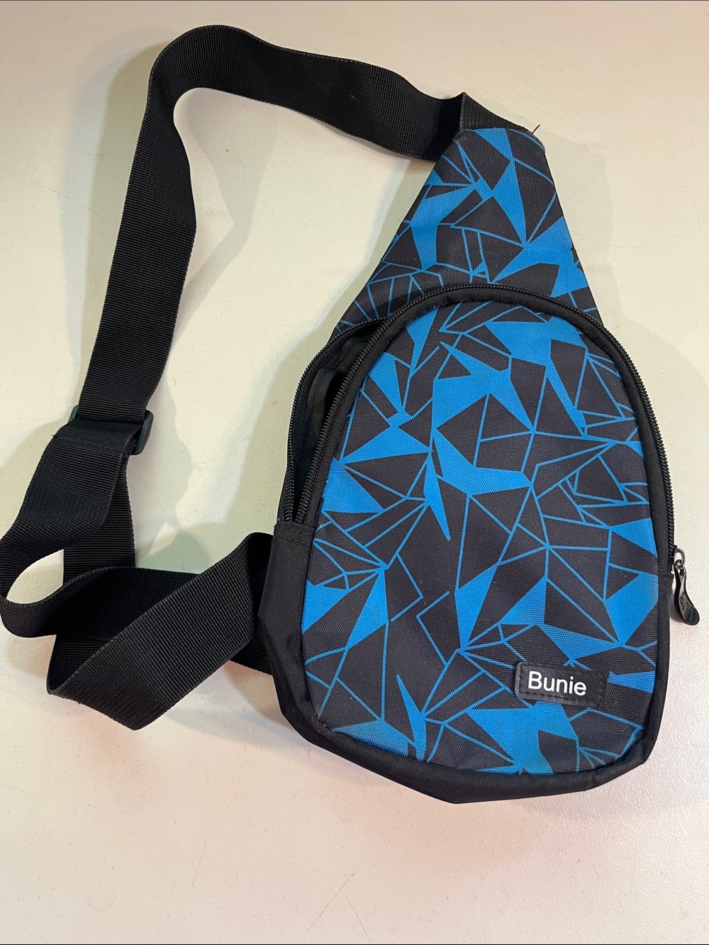 Kids Blue Geometric Sling Bag